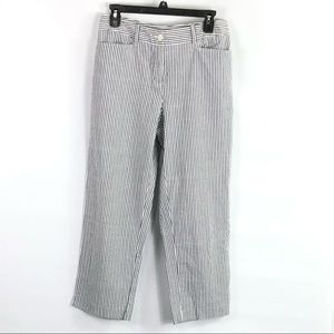 Evan Picone seersucker cropped Capri cotton pants